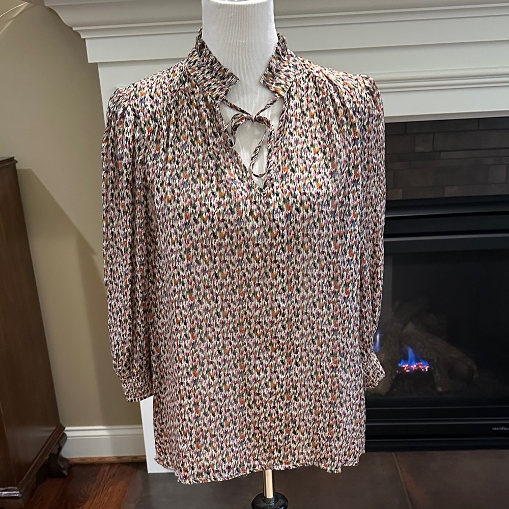 BA&SH 3 1/4 qtr sleeve popover silky top.